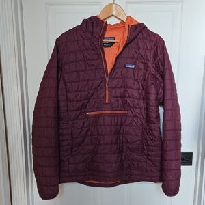 Patagonia Maroon and Orange Hooded Jacket